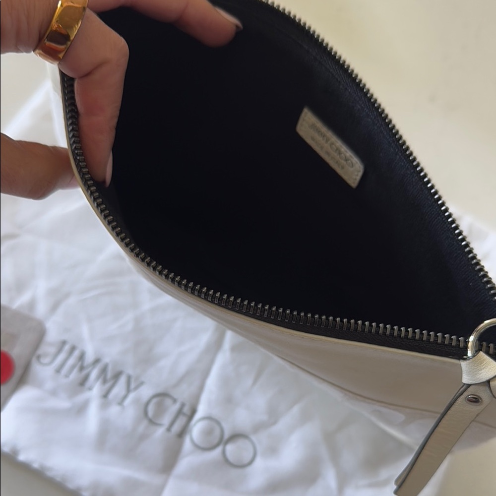 Jimmy Choo Cream Clutch Bag - Picture 5 of 6